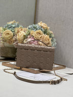 DIOR MY 24 TOP HANDLE BAG DARK BROWN LAMBSKIN