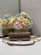 DIOR MY 24 TOP HANDLE BAG DARK BROWN LAMBSKIN