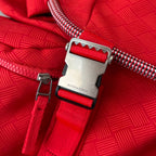 Bottega Veneta ALTO 42 BACKPACK IN CHERRY RED JACQUARD FABRIC