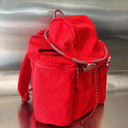 Bottega Veneta ALTO 42 BACKPACK IN CHERRY RED JACQUARD FABRIC