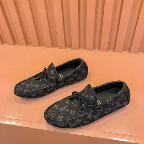 Louis Vuitton LOAFER IN BLACK MONOGRAM DENIM WITH BOW