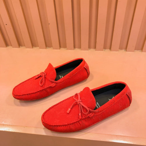 Louis Vuitton LOAFER IN CRIMSON RED MONOGRAM DENIM WITH BOW