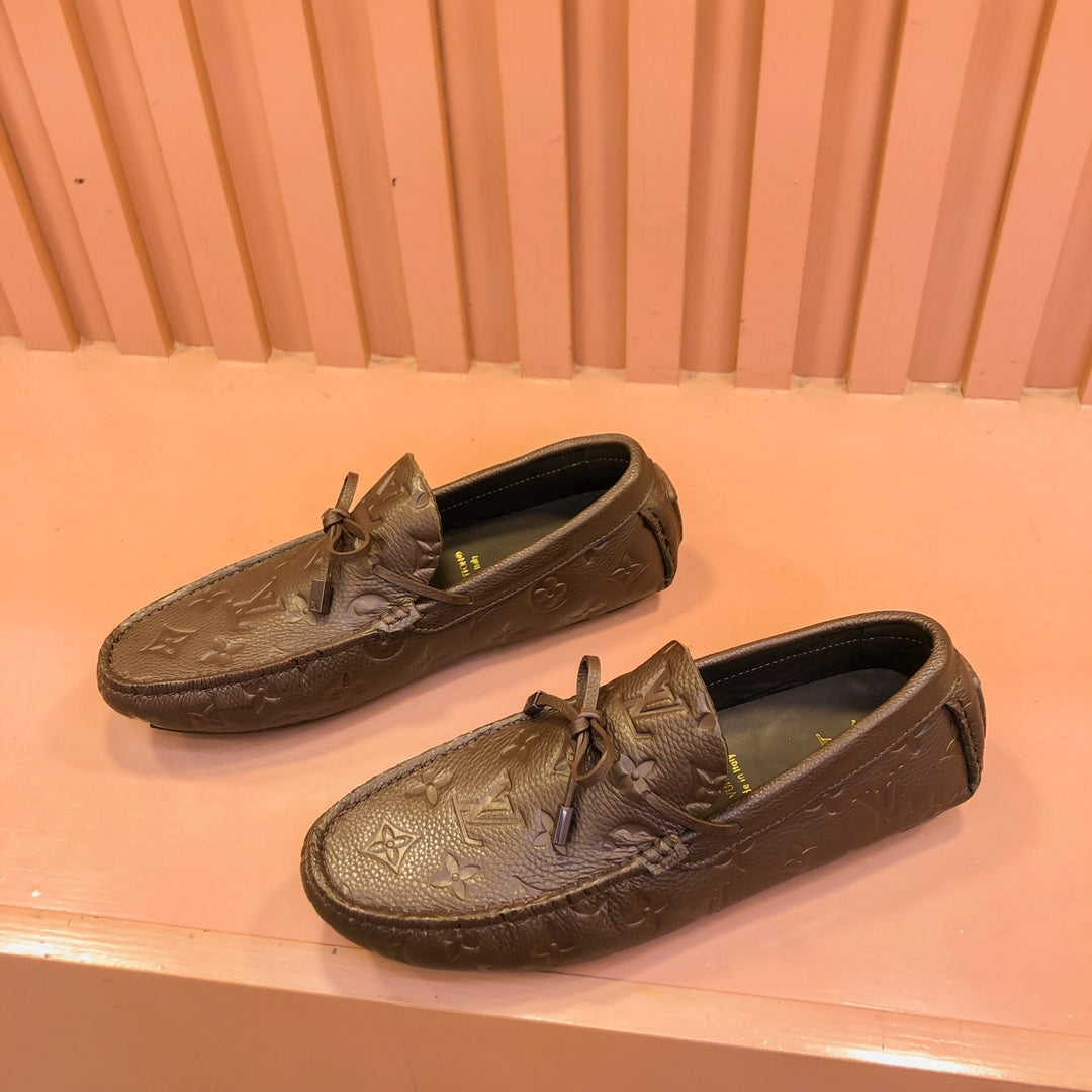 Louis Vuitton LOAFER IN CHOCOLATE BROWN EMBOSSED CALFSKIN