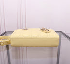 DIOR SMALL LADY D-JOY 22 YELLOW LAMBSKIN