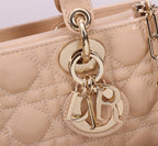 DIOR SMALL LADY D-JOY 22 BEIGE LAMBSKIN