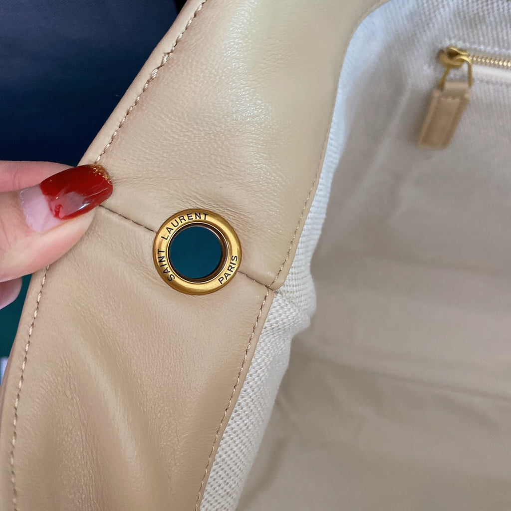 Saint Laurent ICARE MAXI 58 SHOPPING BAG BEIGE QUILTED LAMBSKIN