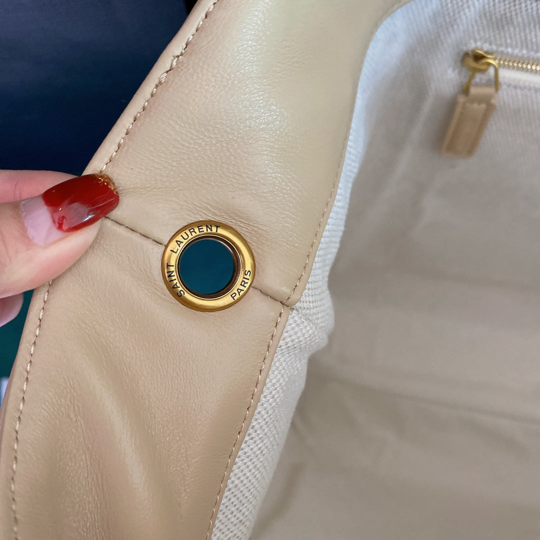 Saint Laurent ICARE MAXI 58 SHOPPING BAG BEIGE QUILTED LAMBSKIN