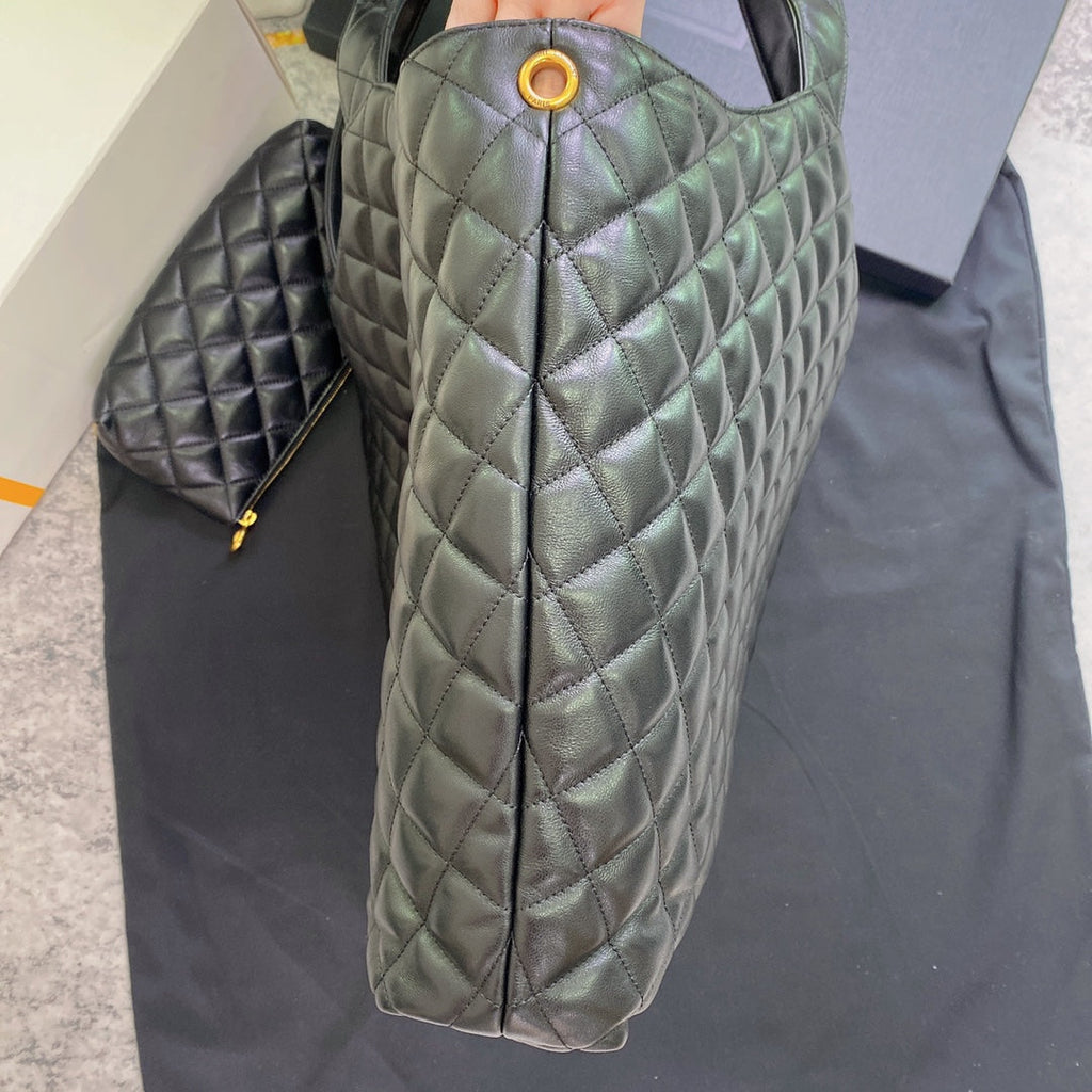 Saint Laurent ICARE MAXI 58 SHOPPING BAG BLACK QUILTED LAMBSKIN