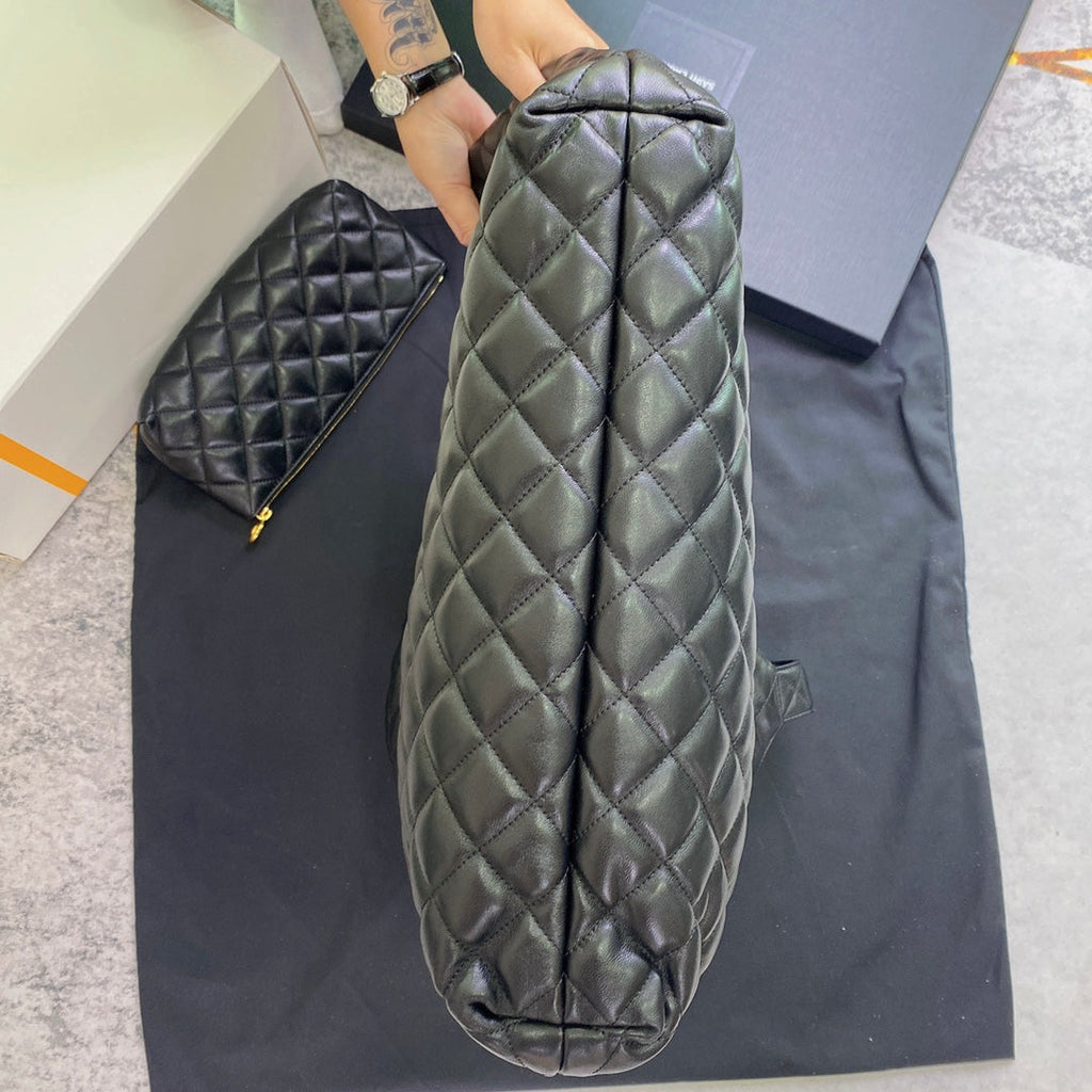 Saint Laurent ICARE MAXI 58 SHOPPING BAG BLACK QUILTED LAMBSKIN