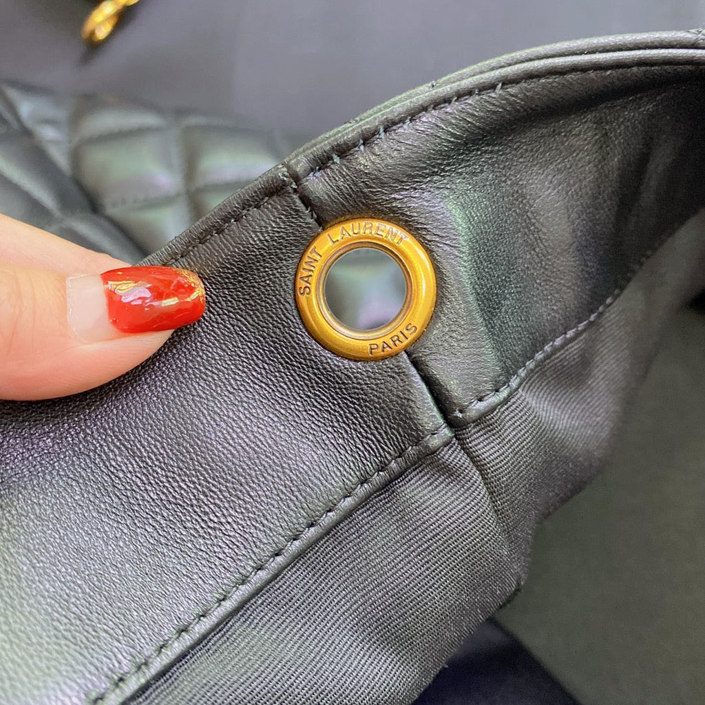 Saint Laurent ICARE MAXI 58 SHOPPING BAG BLACK QUILTED LAMBSKIN