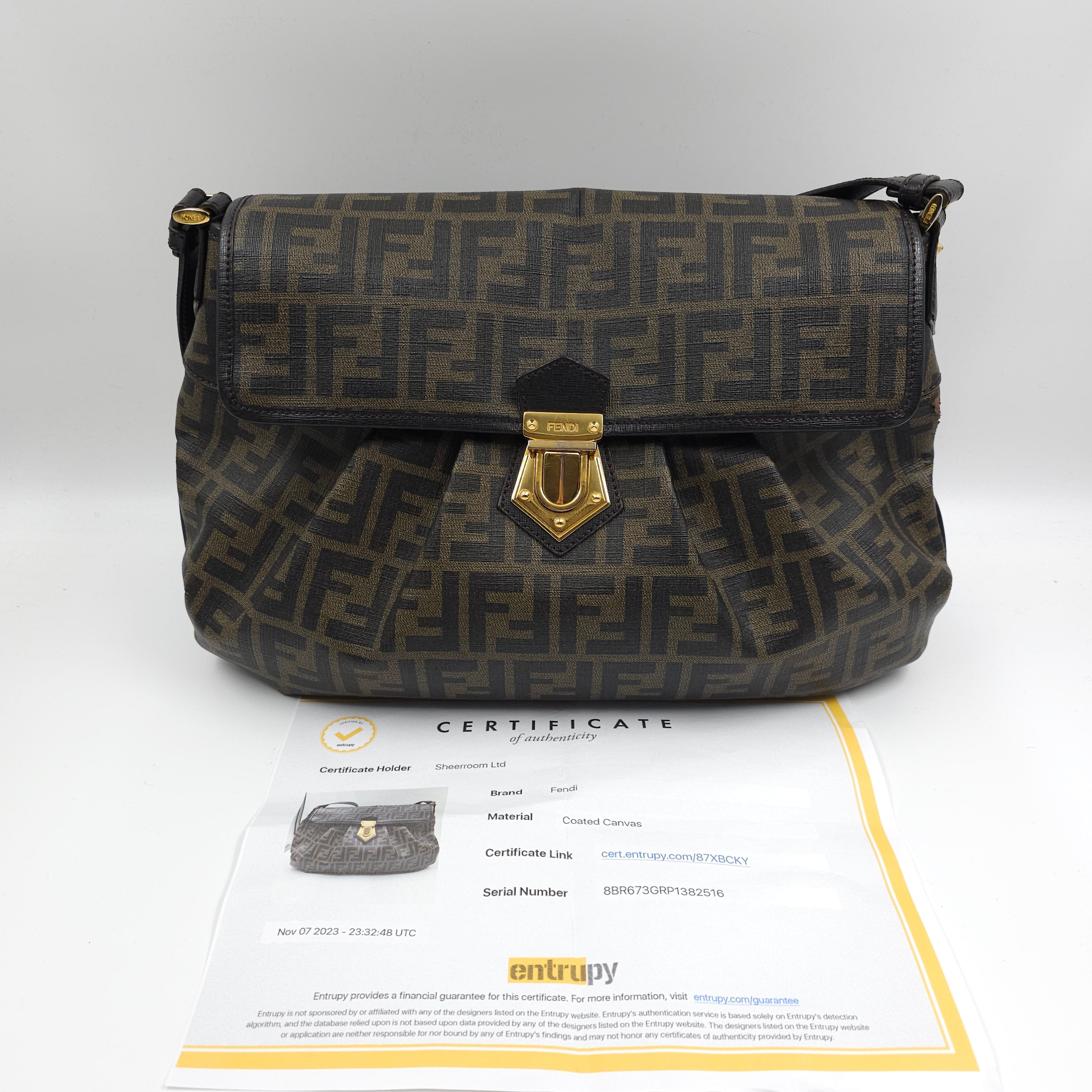 Fendi Brown Zucca Coated Cavas Tote Bag TWS