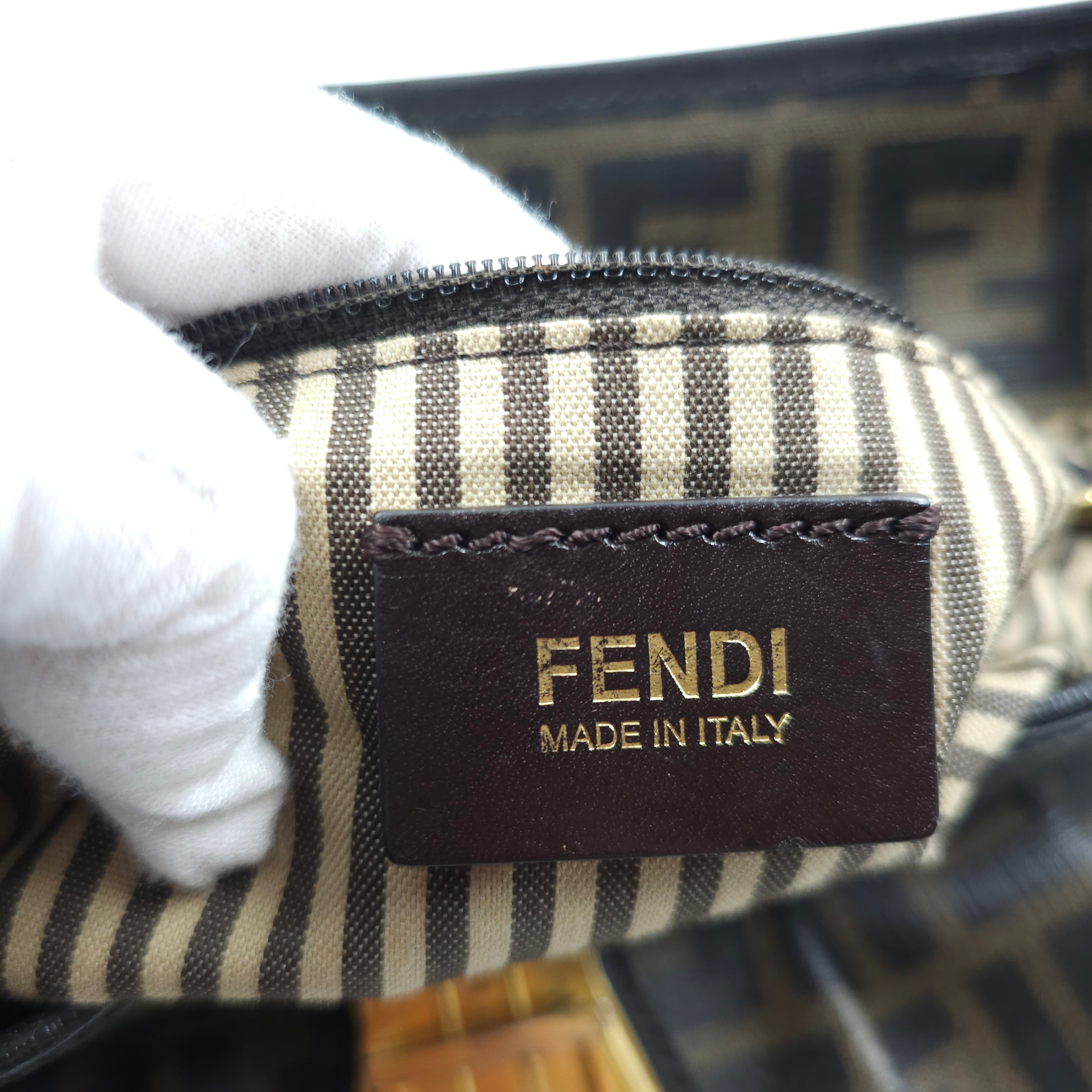 Fendi Brown Zucca Coated Cavas Tote Bag TWS