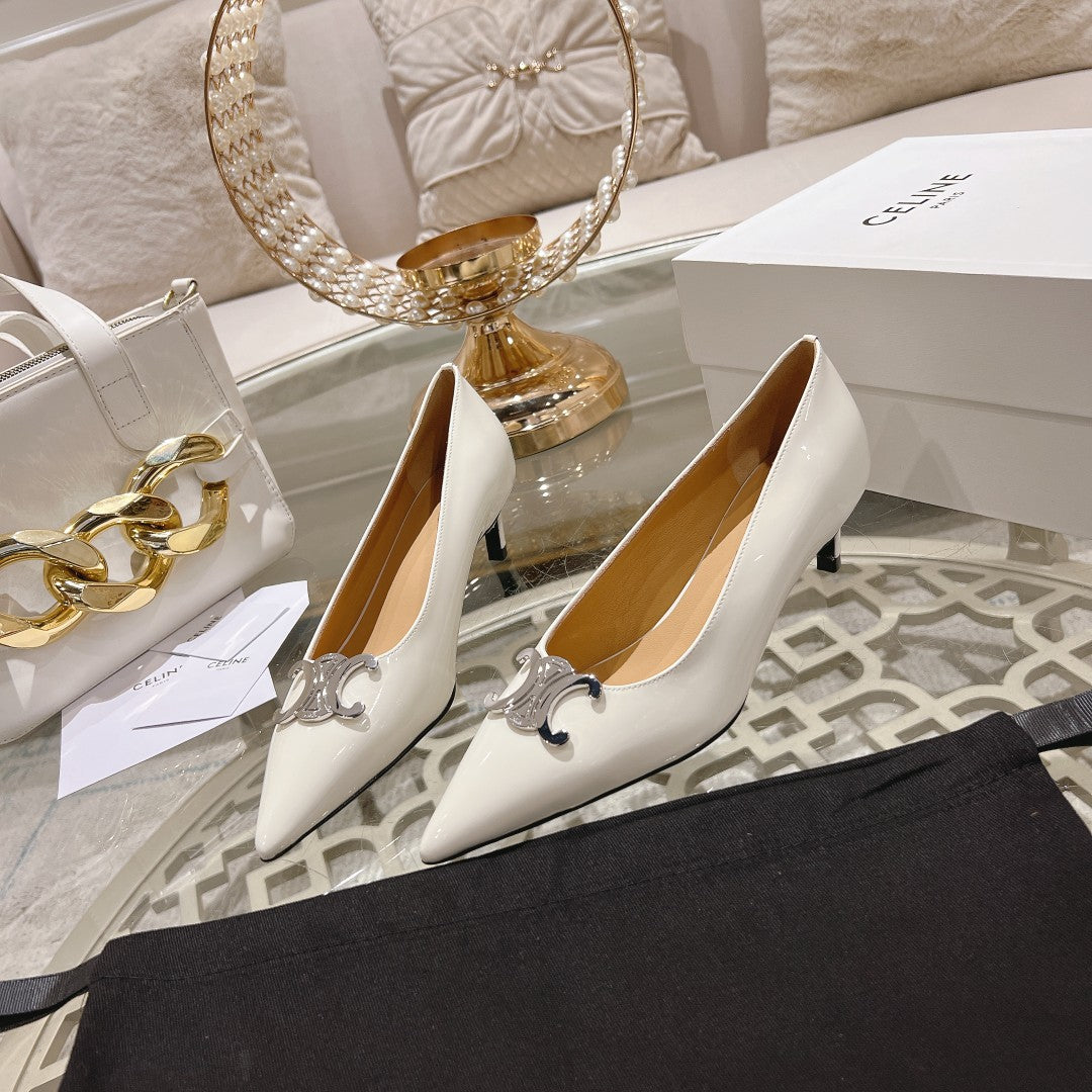 Celine HIGH-HEELS 5 CM IN WHITE CALFSKIN