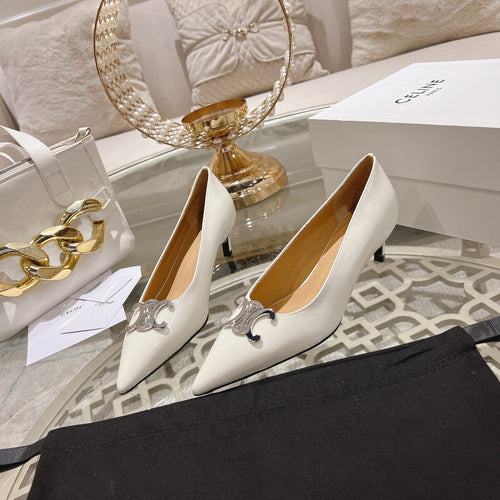Celine HIGH-HEELS 5 CM IN WHITE CALFSKIN