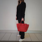 Celine Red Leather Micro Luggage Tote Bag TWS