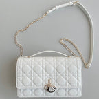 DIOR MISS LADY 24 LARGE BAG IN WHITE LAMBSKIN