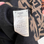 FENDI FF 170 CM SCARF IN CAMEL BROWN MIX BLACK CASHMERE AND WOOL