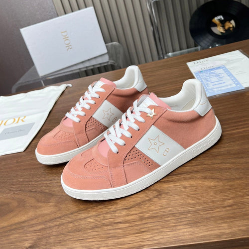 DIOR Star Sneaker Pink Orange Suede And Calfskin