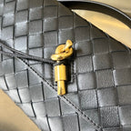 Bottega Veneta BV Long Clutch Andiamo With Handle 31cm Black Calfskin Ghw