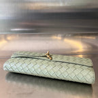 Bottega Veneta BV Long Clutch Andiamo With Handle 31cm Light Green Calfskin Ghw