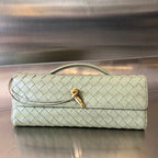 Bottega Veneta BV Long Clutch Andiamo With Handle 31cm Light Green Calfskin Ghw