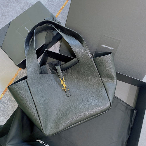 Saint Laurent BEA HOBO 50 GRAINED BLACK LEATHER