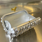 Bottega Veneta GOLDEN KNOT 19 IN SILVER LAMBSKIN