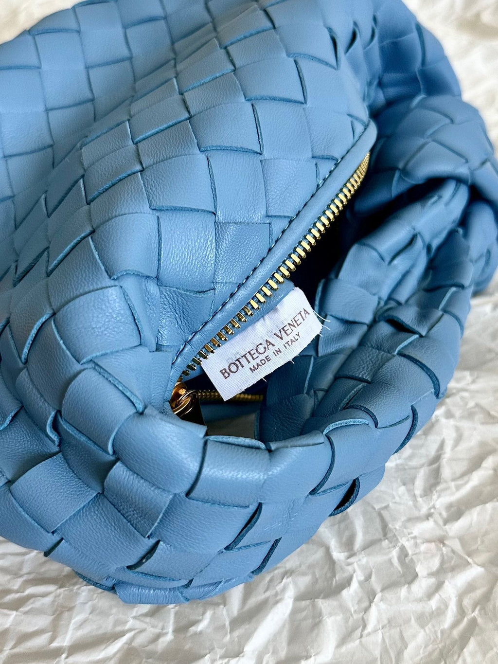 Bottega Veneta mini jodie 28 blue lambskin