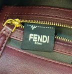 FENDI Baguette 27cm Burgundy Lambskin Gold Hardware