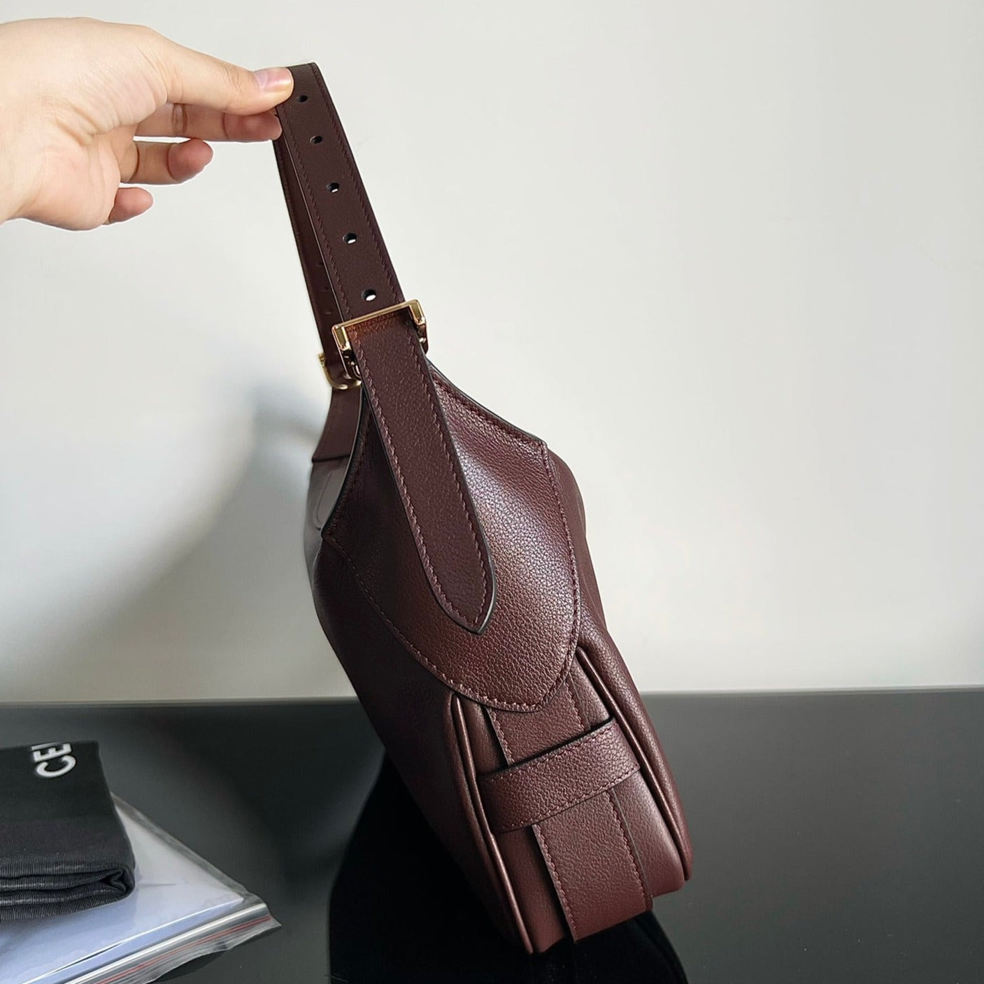 Celine UNDERARM BAG 34 COWHIDE BROWN SOFT CALFSKIN