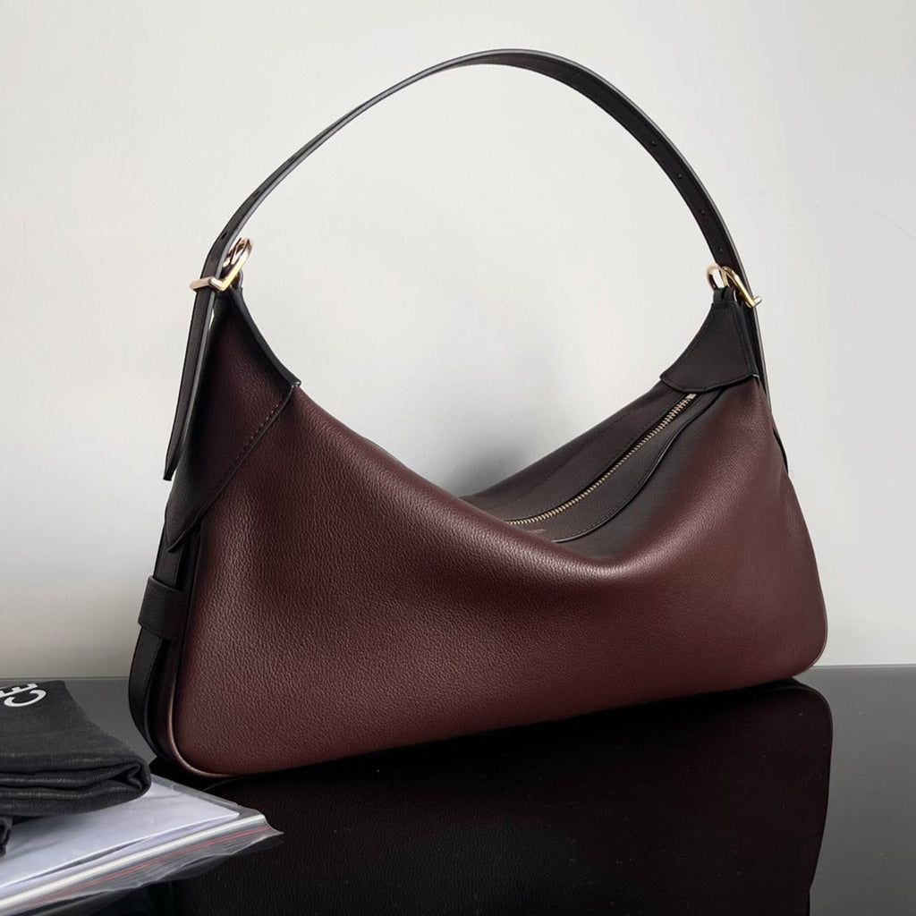 Celine UNDERARM BAG 34 COWHIDE BROWN SOFT CALFSKIN
