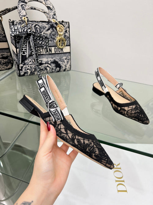 DIOR 25 Slingback Pump Black Transparent Mesh