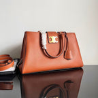 Celine TRIOMPHE 37 SOFT TAN BROWN CALFSKIN HANDBAG