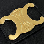 Celine TRIOMPHE 37 BLACK SOFT CALFSKIN HANDBAG