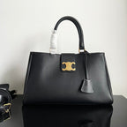 Celine TRIOMPHE 37 BLACK SOFT CALFSKIN HANDBAG