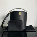 Celine WOOL BUCKET BAG BLACK 24 ORIGINAL CALFSKIN