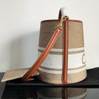 Celine WOOL BUCKET BAG 24 BEIGE CREAM ORIGINAL CALFSKIN