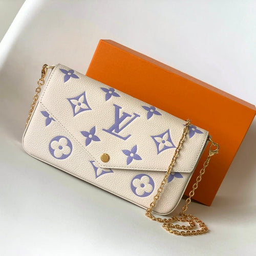 Louis Vuitton FELICIE POCHETTE 21 POUCH WHITE PURPLE MONOGRAM CANVAS