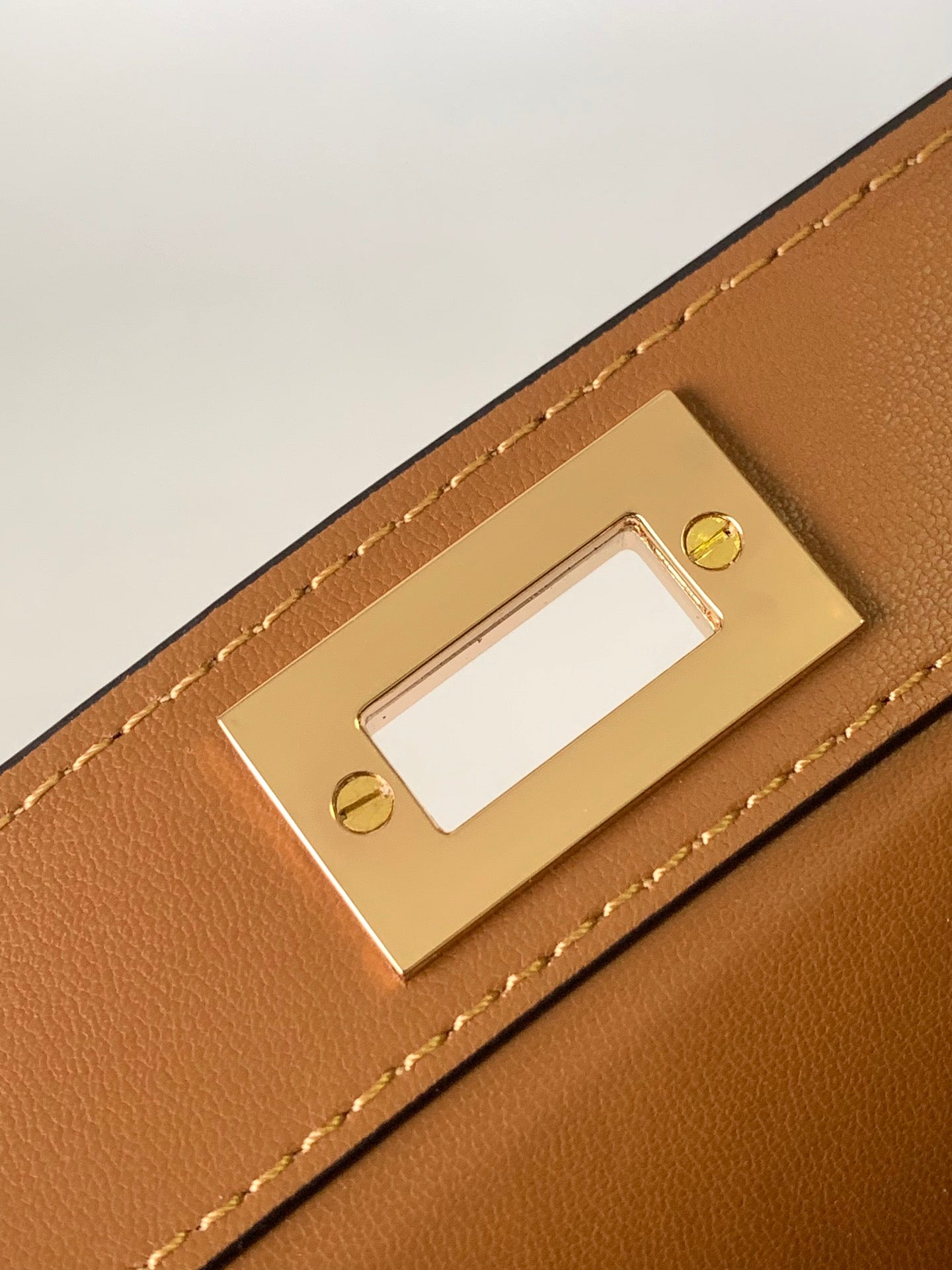 FENDI Peekaboo ISeeU Petite 20 Bag Tan Lambskin Ghw