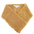 Christian Dior Beige Fur Scarf Stole Small New