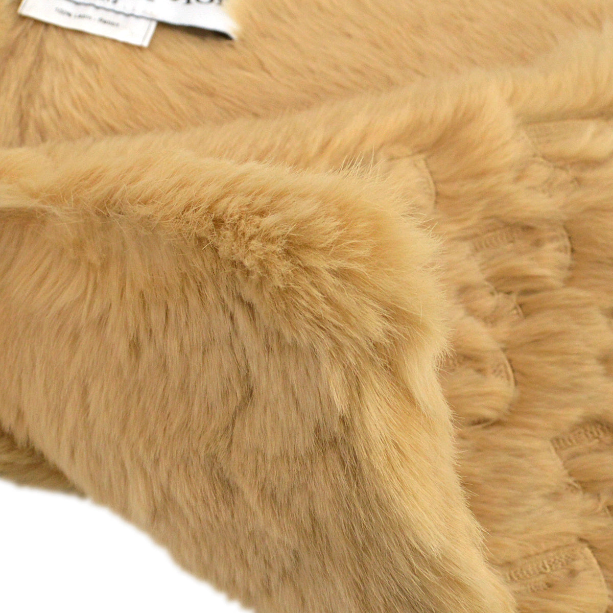 Christian Dior Beige Fur Scarf Stole Small New