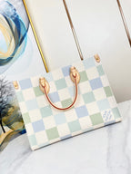 Louis Vuitton ONTHEGO 35 IN PISTACHIO DAMIER GIANT CANVAS