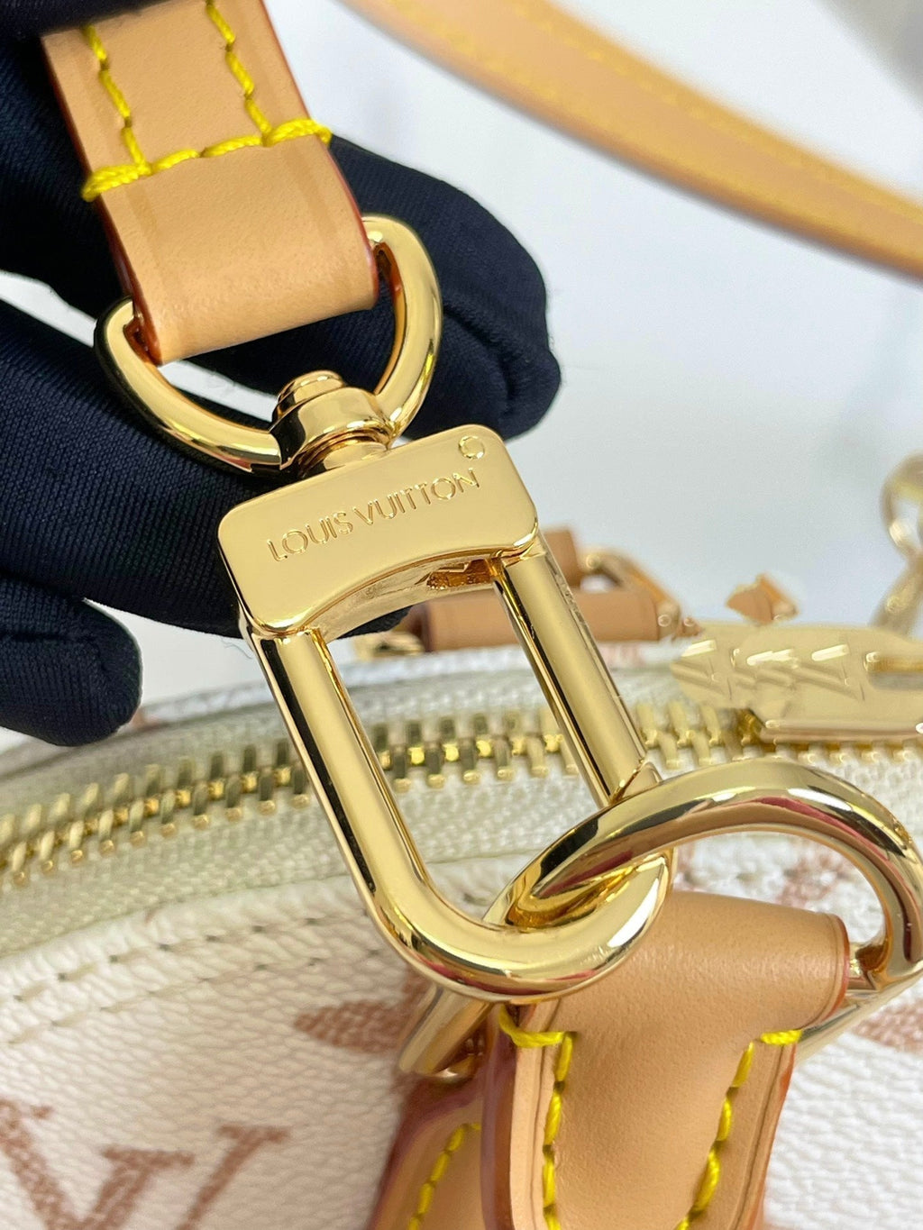 Louis Vuitton ALMA  BB 25 IN WHITE MONOGRAM DUNE CANVAS GOLD HARDWARE