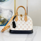 Louis Vuitton ALMA  BB 25 IN WHITE MONOGRAM DUNE CANVAS GOLD HARDWARE