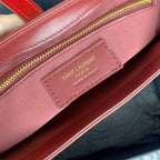 Saint Laurent LE 5 À 7 BAG 24 IN RED GLOSSY CALFSKIN GOLD HARDWARE