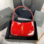 Saint Laurent LE 5 À 7 BAG 24 IN RED GLOSSY CALFSKIN GOLD HARDWARE
