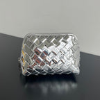 Bottega Veneta INTRECCIATO 16 BAG IN SILVER LAMBSKIN