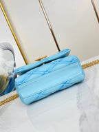 Louis Vuitton GO-14 MM 23 IN SKY BLUE QUILTED LAMBSKIN GOLD HARDWARE