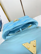 Louis Vuitton GO-14 MM 23 IN SKY BLUE QUILTED LAMBSKIN GOLD HARDWARE