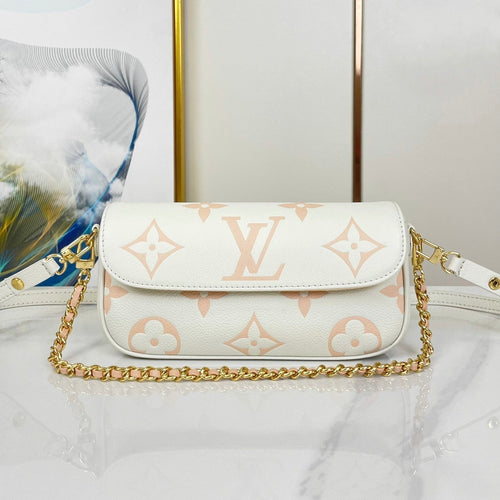Louis Vuitton WALLET ON CHAIN IVY 23 IN WHITE PINK MONOGRAM EMPREINTE LEATHER
